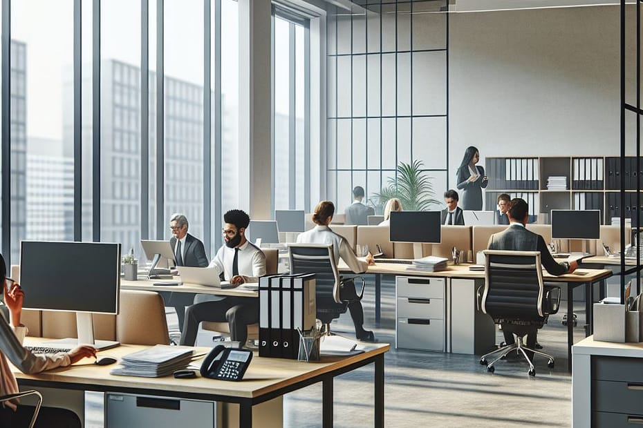 Office interior characters